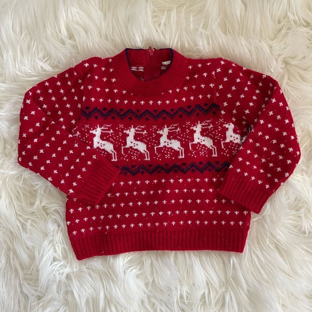 Toddler Fair Isle Red Sweater